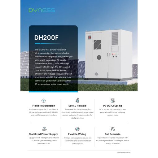 Dyness All in ONE DH200F energiatároló 100kW/215kWh (2h)