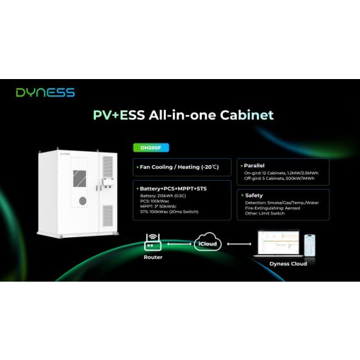 Dyness All in ONE DH200F energiatároló 100kW/215kWh (2h)