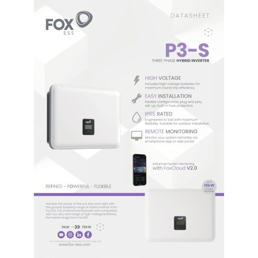 FoxESS P3-10.0-SH (5kW) & EP12 (11,5kWh) tároló