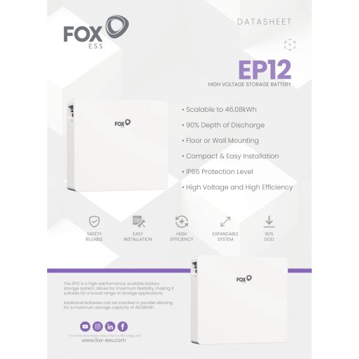 FoxESS P3-10.0-SH (5kW) & EP12 (11,5kWh) tároló