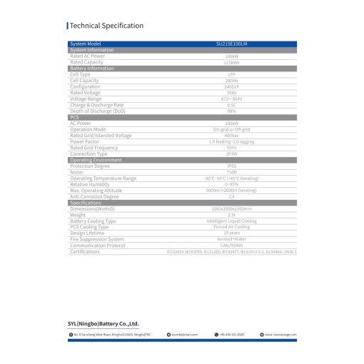 Risen iCon All in One ipari energiatároló 100kW/215kWh (2h)